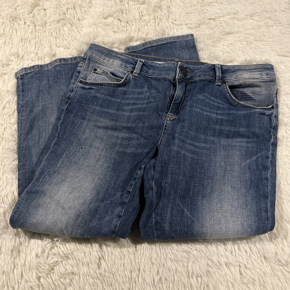 MOTO womens distressed jeans 12 W 34 stretch biker